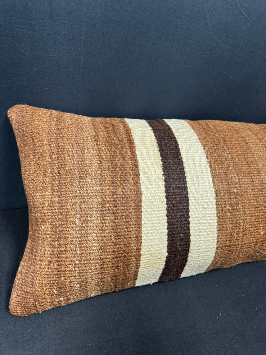 Turkish Hemp Pillow Cushion Natural Beige Brown Cushion Cover 14x40 #30454