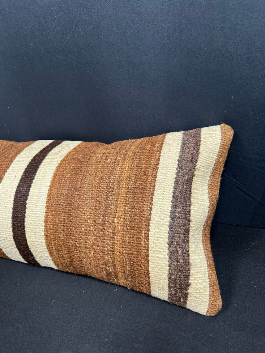 Turkish Hemp Pillow Cushion Natural Beige Brown Cushion Cover 14x40 #30454