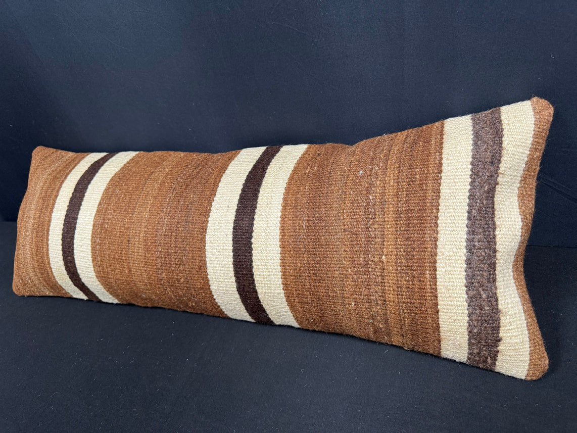 Turkish Hemp Pillow Cushion Natural Beige Brown Cushion Cover 14x40 #30454