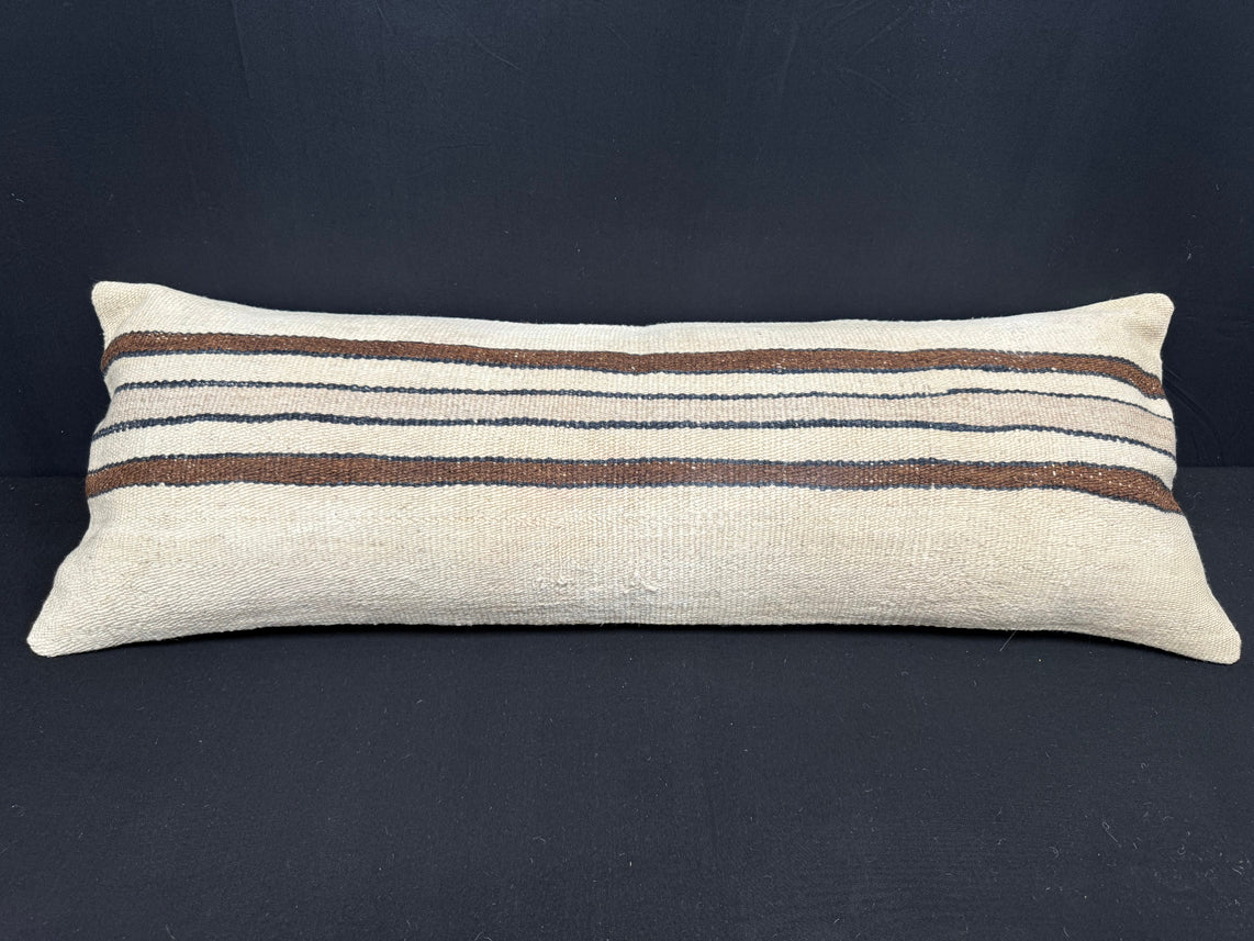 Turkish Hemp Pillow Cushion Natural Beige Brown Cushion Cover 14x40 #30511