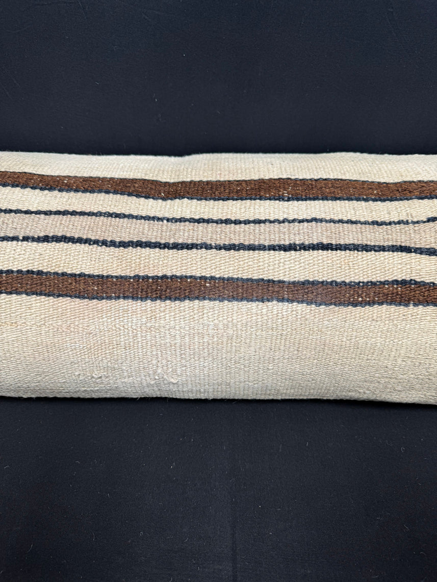 Turkish Hemp Pillow Cushion Natural Beige Brown Cushion Cover 14x40 #30511