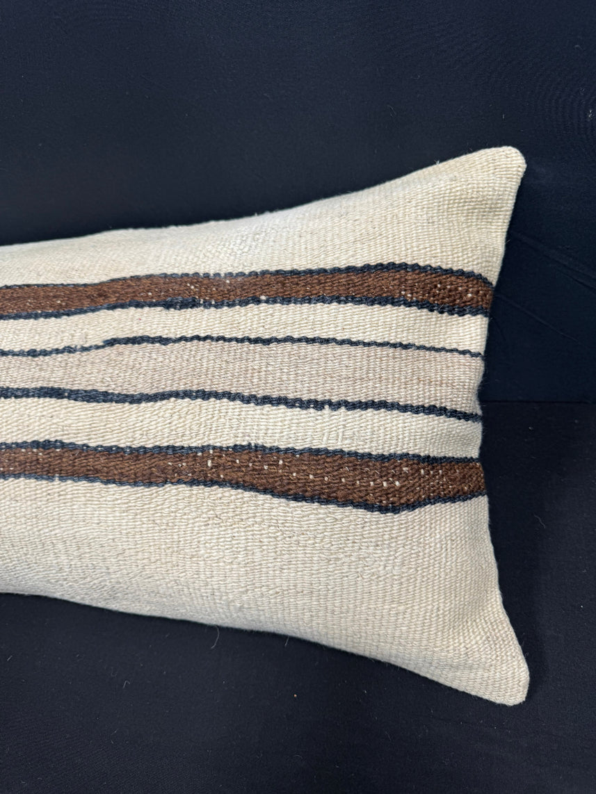 Turkish Hemp Pillow Cushion Natural Beige Brown Cushion Cover 14x40 #30511