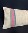 Turkish Hemp Pillow Cushion Natural Beige Pink Cushion Cover 14x40 #30450