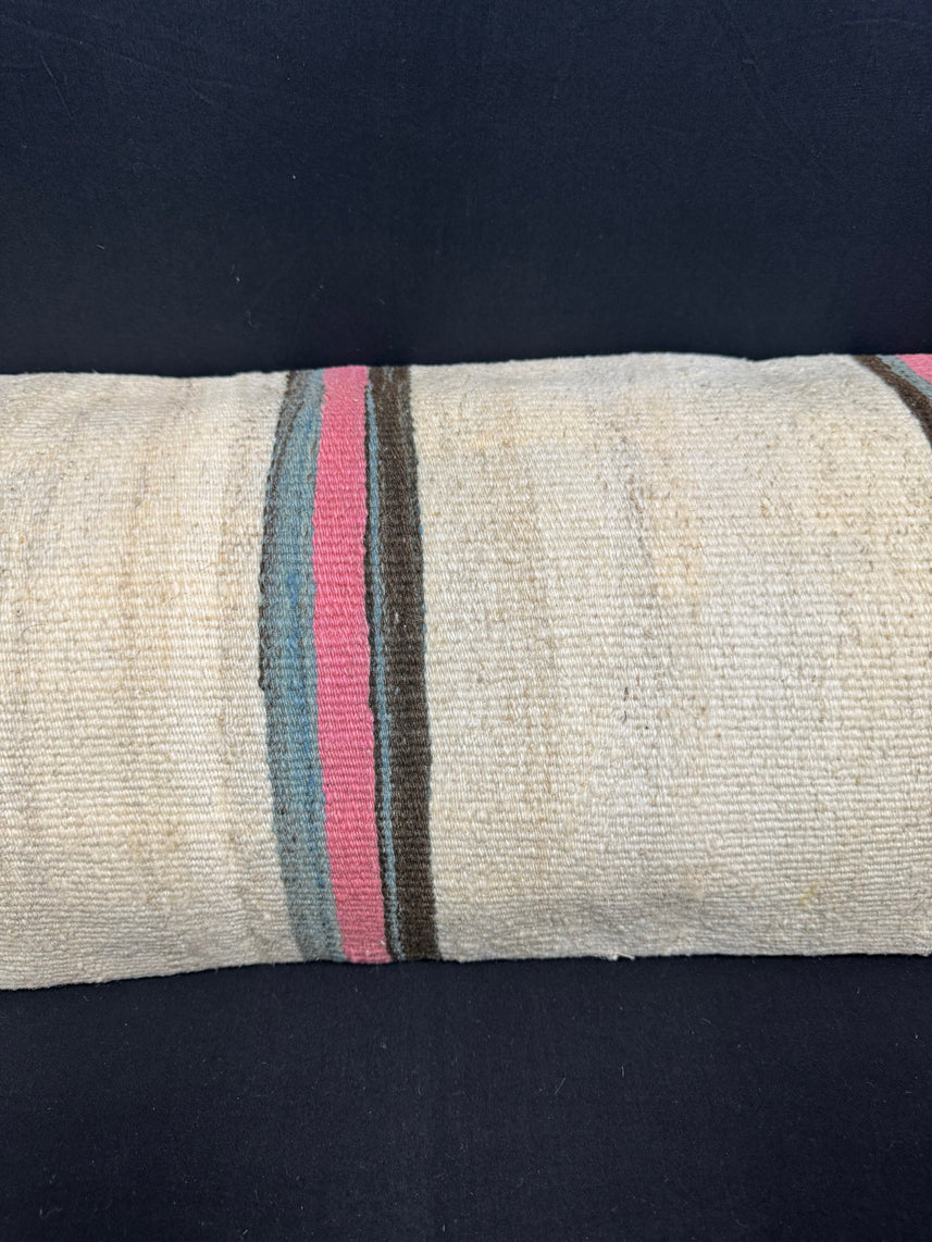 Turkish Hemp Pillow Cushion Natural Beige Pink Cushion Cover 14x40 #30450