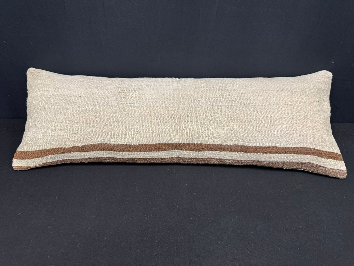 Turkish Hemp Pillow Cushion Natural Beige Brown Cushion Cover 14x40 #30512