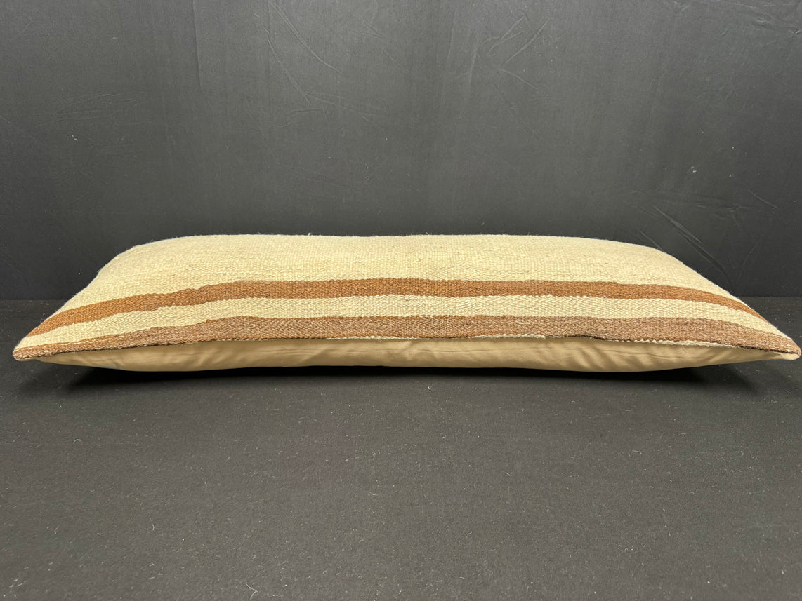 Turkish Hemp Pillow Cushion Natural Beige Brown Cushion Cover 14x40 #30512