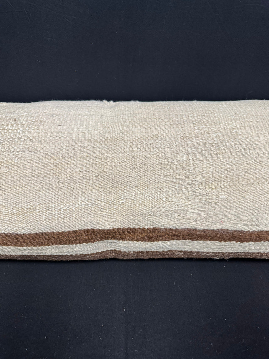 Turkish Hemp Pillow Cushion Natural Beige Brown Cushion Cover 14x40 #30512