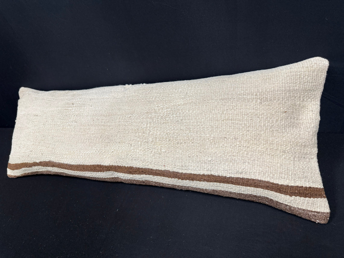 Turkish Hemp Pillow Cushion Natural Beige Brown Cushion Cover 14x40 #30512