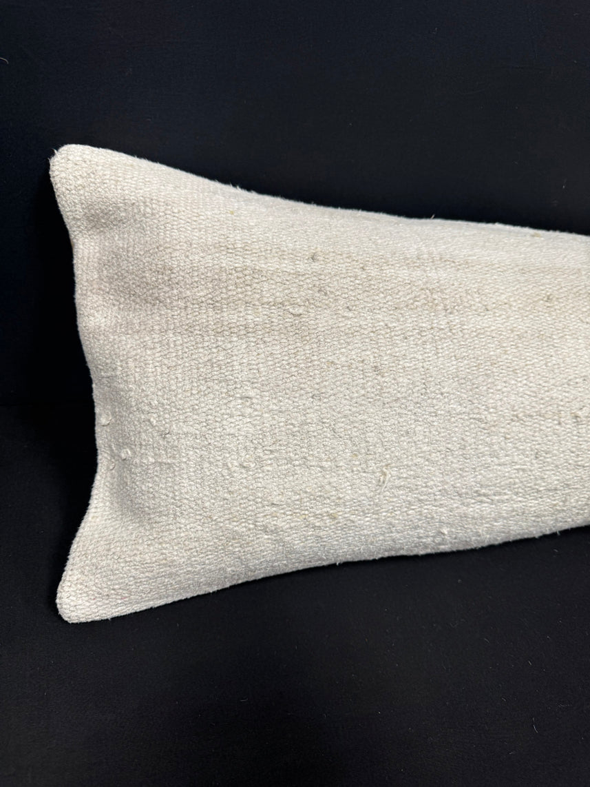 Turkish Hemp Pillow Cushion Natural Beige Cushion Cover 14x40 #30452