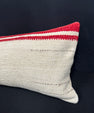 Turkish Hemp Pillow Cushion Natural Beige Red Cushion Cover 14x40 #30432