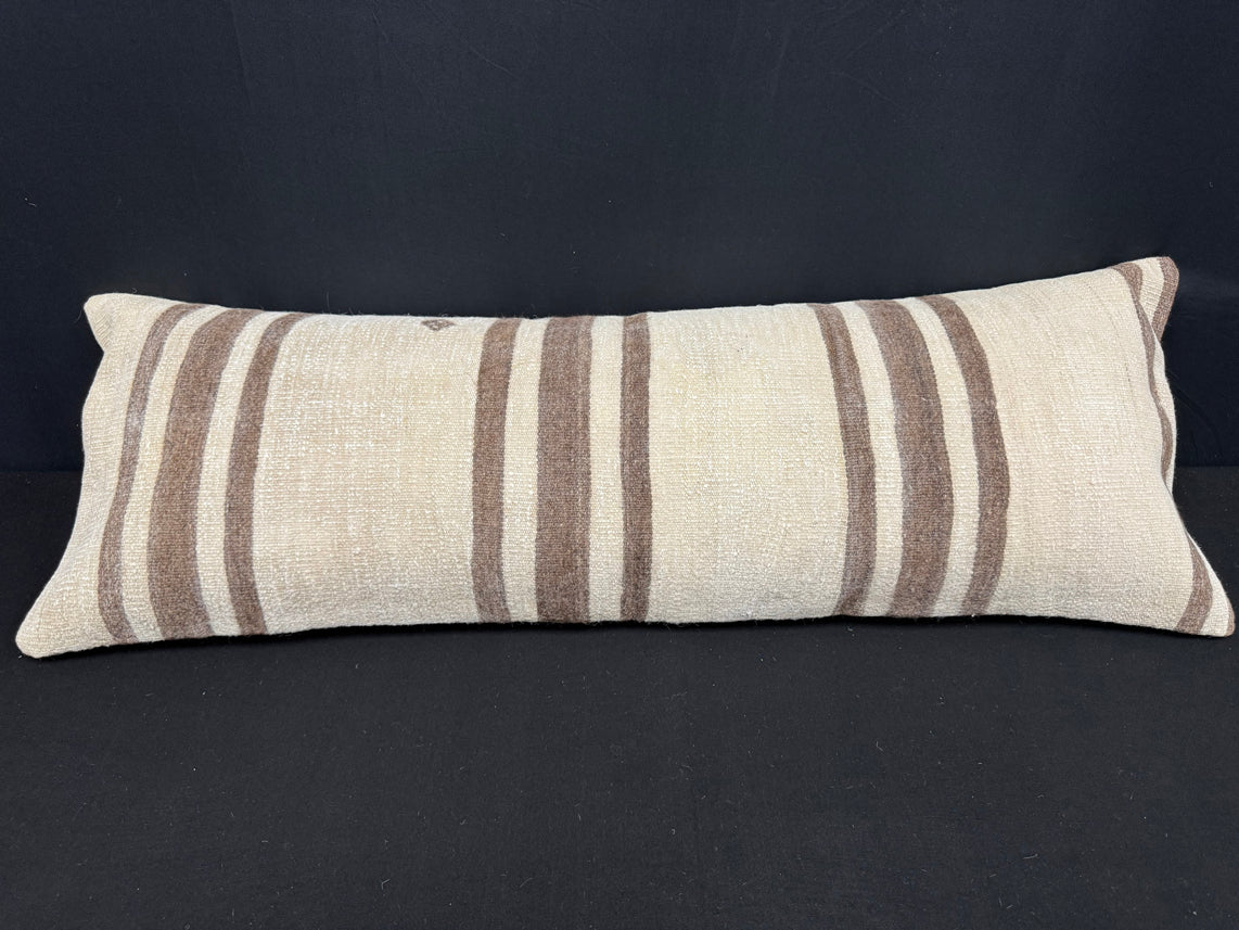 Turkish Hemp Pillow Cushion Natural Beige Brown Cushion Cover 14x40 #30521