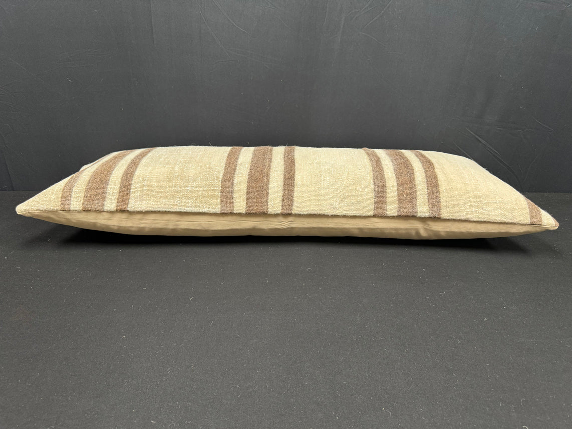 Turkish Hemp Pillow Cushion Natural Beige Brown Cushion Cover 14x40 #30521