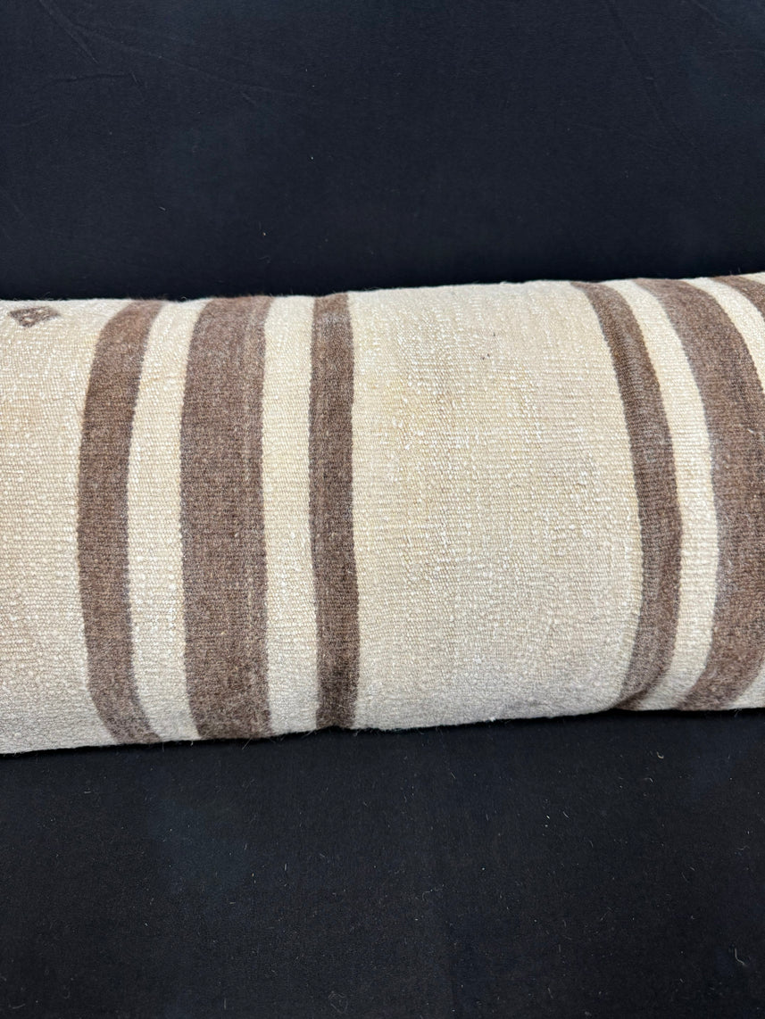 Turkish Hemp Pillow Cushion Natural Beige Brown Cushion Cover 14x40 #30521