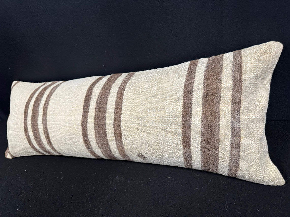 Turkish Hemp Pillow Cushion Natural Beige Brown Cushion Cover 14x40 #30521