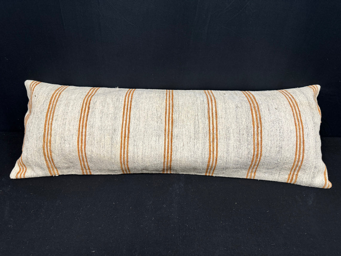 Turkish Hemp Pillow Cushion Natural Beige Brown Cushion Cover 14x40 #30498