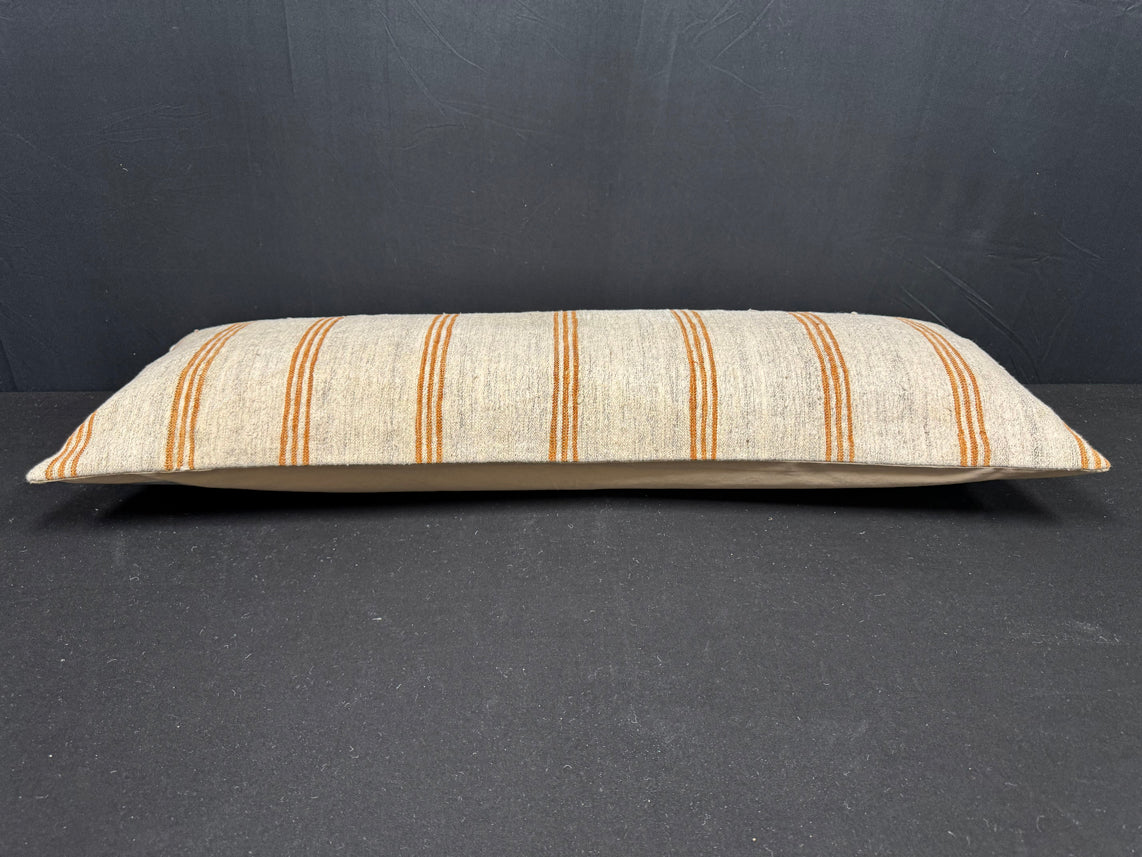 Turkish Hemp Pillow Cushion Natural Beige Brown Cushion Cover 14x40 #30498