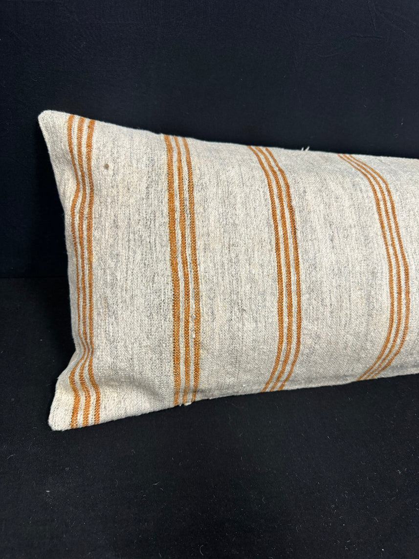 Turkish Hemp Pillow Cushion Natural Beige Brown Cushion Cover 14x40 #30498