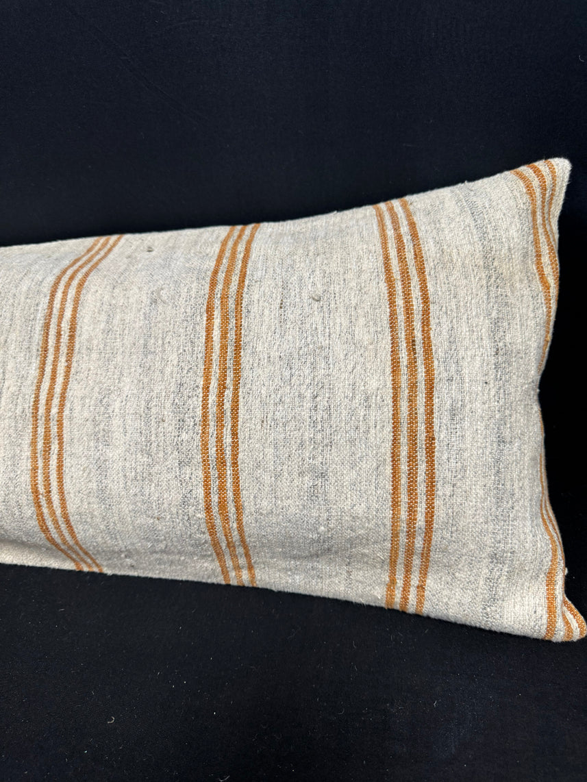 Turkish Hemp Pillow Cushion Natural Beige Brown Cushion Cover 14x40 #30498