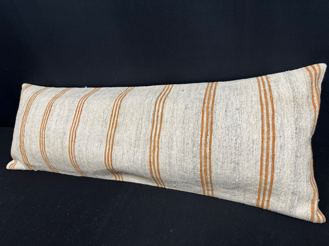 Turkish Hemp Pillow Cushion Natural Beige Brown Cushion Cover 14x40 #30498