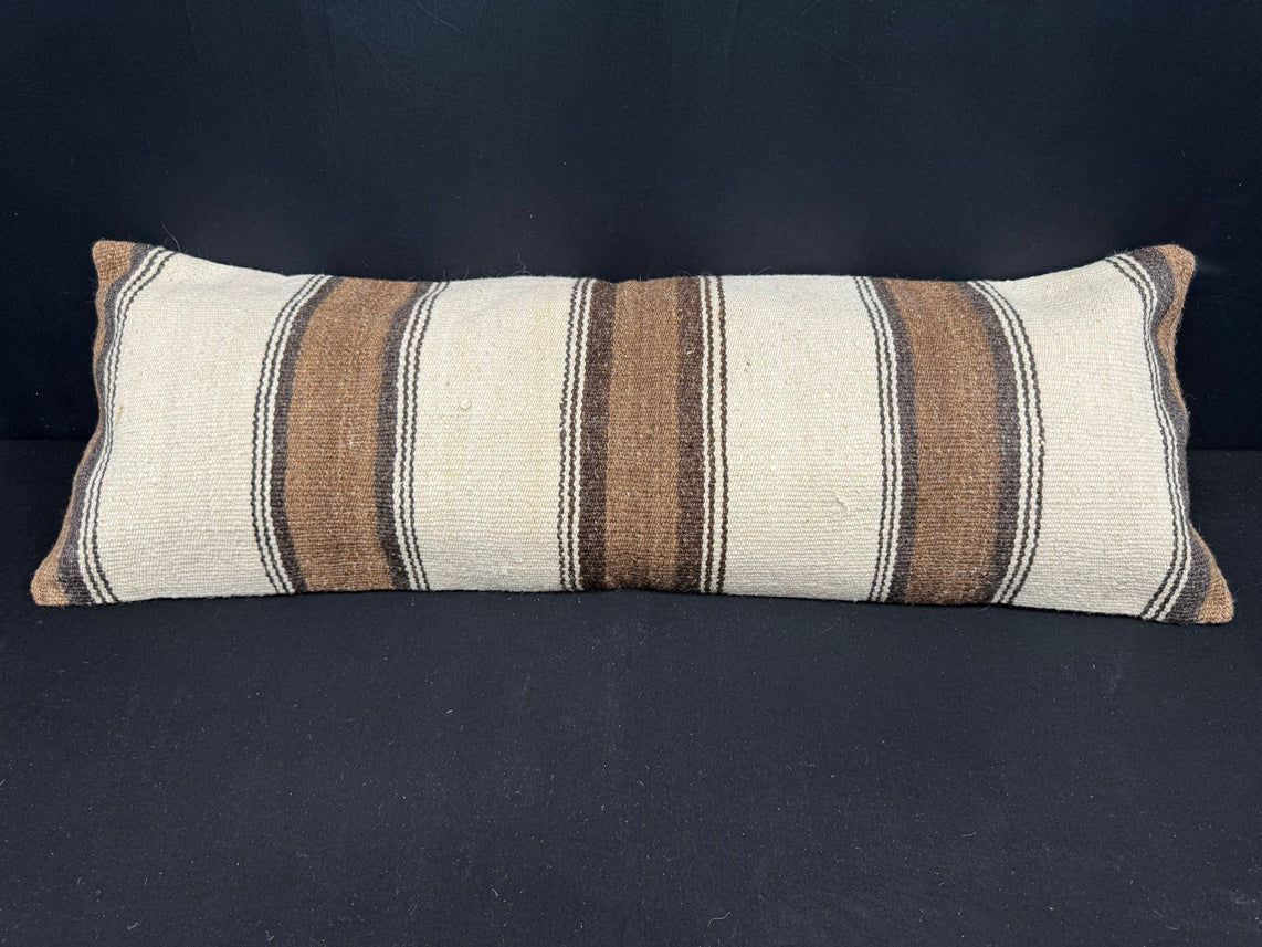 Turkish Hemp Pillow Cushion Natural Beige Brown Cushion Cover 14x40 #30505