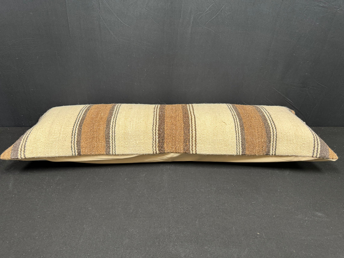 Turkish Hemp Pillow Cushion Natural Beige Brown Cushion Cover 14x40 #30505