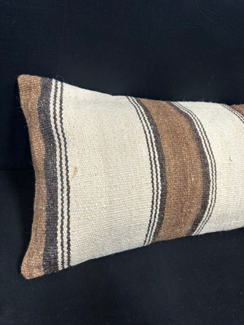 Turkish Hemp Pillow Cushion Natural Beige Brown Cushion Cover 14x40 #30505