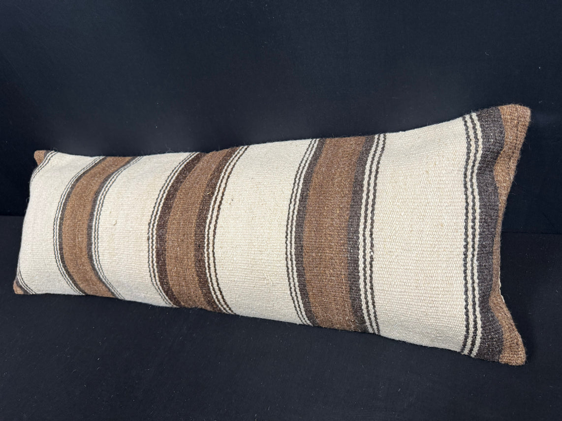 Turkish Hemp Pillow Cushion Natural Beige Brown Cushion Cover 14x40 #30505