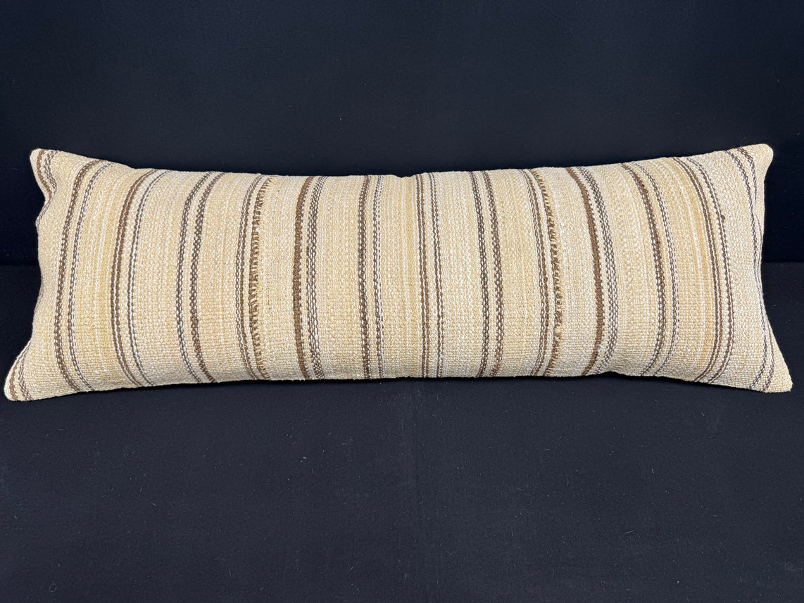 Turkish Hemp Pillow Cushion Natural Beige Brown Cushion Cover 14x40 #30434