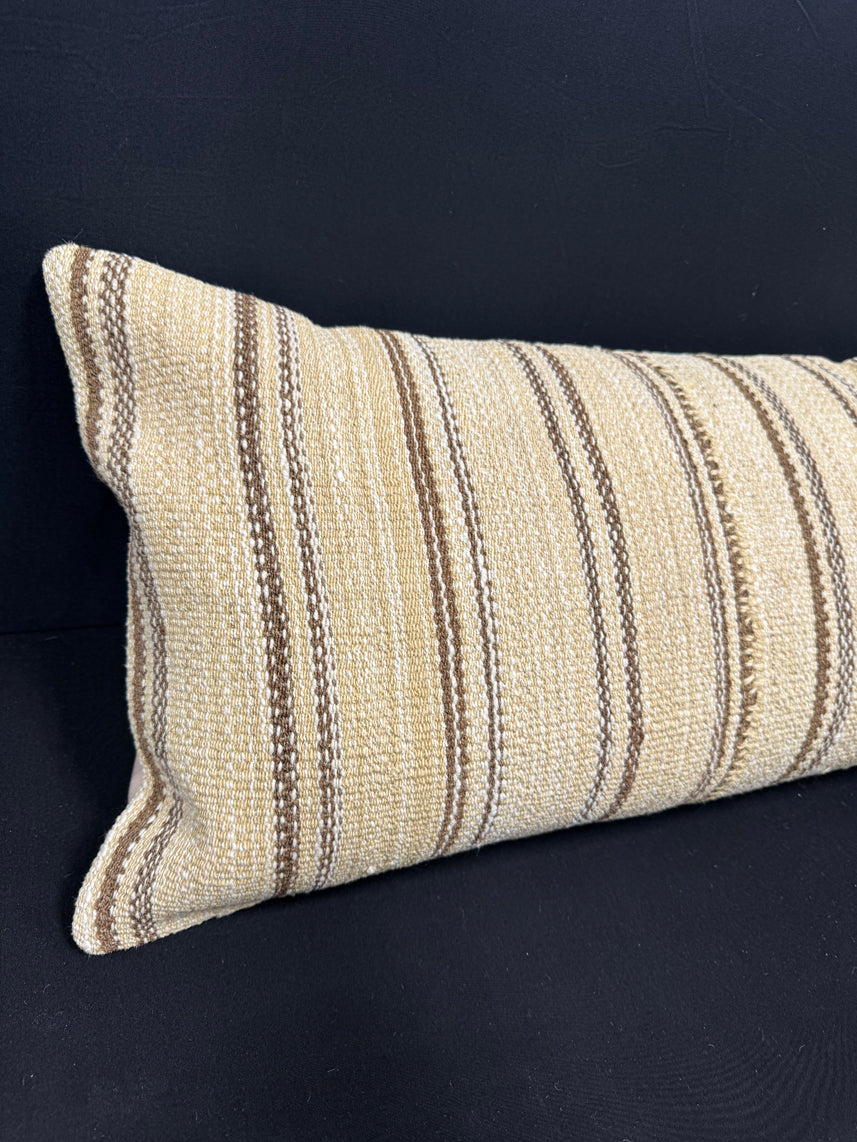 Turkish Hemp Pillow Cushion Natural Beige Brown Cushion Cover 14x40 #30434