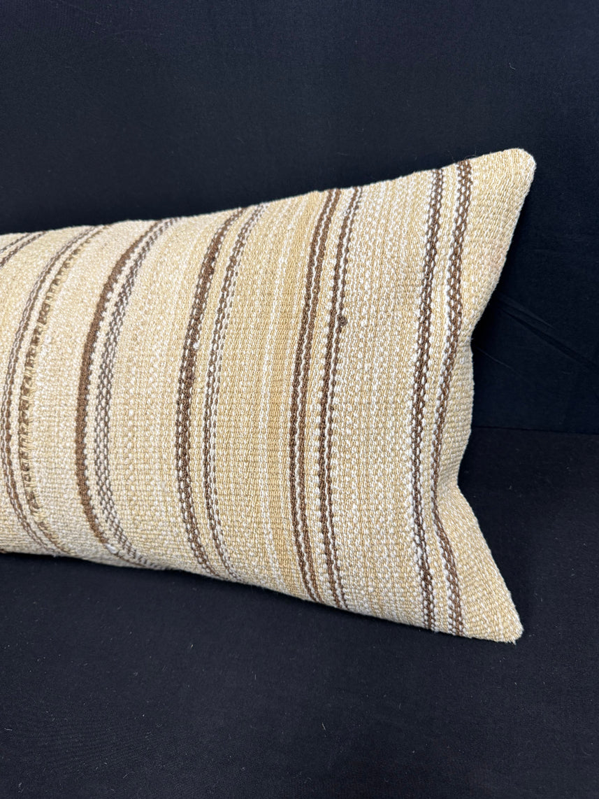 Turkish Hemp Pillow Cushion Natural Beige Brown Cushion Cover 14x40 #30434