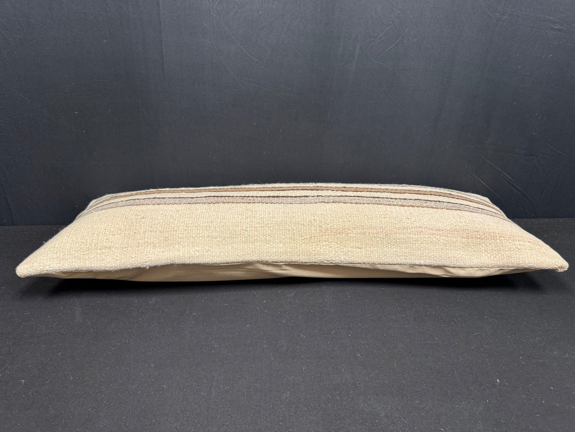 Turkish Hemp Pillow Cushion Natural Beige Brown Cushion Cover 14x40 #30435