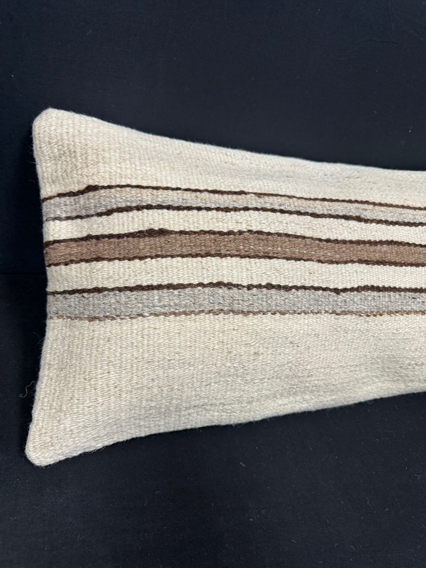 Turkish Hemp Pillow Cushion Natural Beige Brown Cushion Cover 14x40 #30435