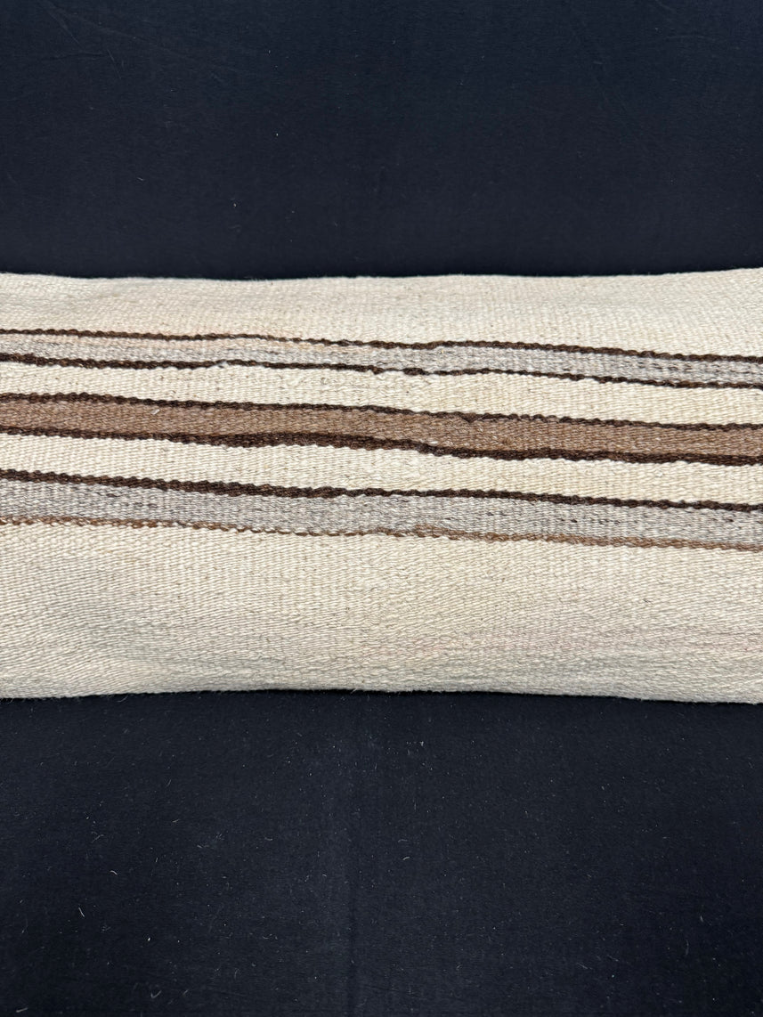 Turkish Hemp Pillow Cushion Natural Beige Brown Cushion Cover 14x40 #30435