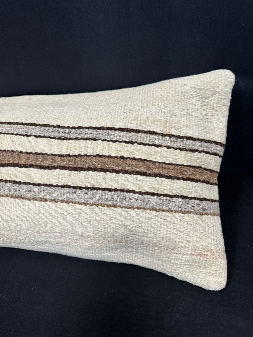 Turkish Hemp Pillow Cushion Natural Beige Brown Cushion Cover 14x40 #30435