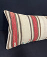 Turkish Hemp Pillow Cushion Natural Beige Red Cushion Cover 14x40 #30522