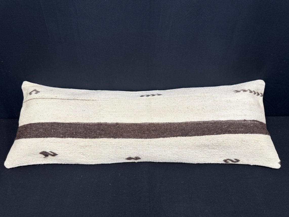 Turkish Hemp Pillow Cushion Natural Beige Brown Cushion Cover 14x40 #30460