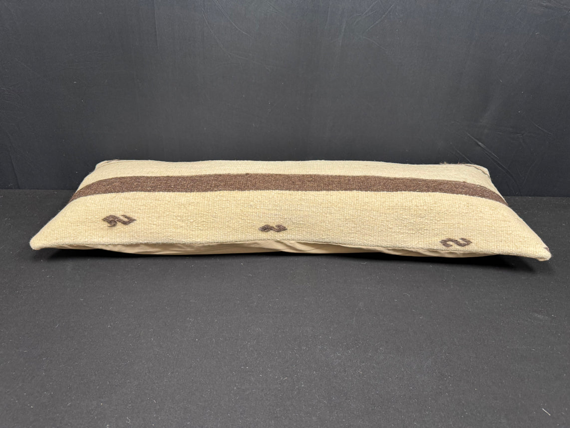 Turkish Hemp Pillow Cushion Natural Beige Brown Cushion Cover 14x40 #30460
