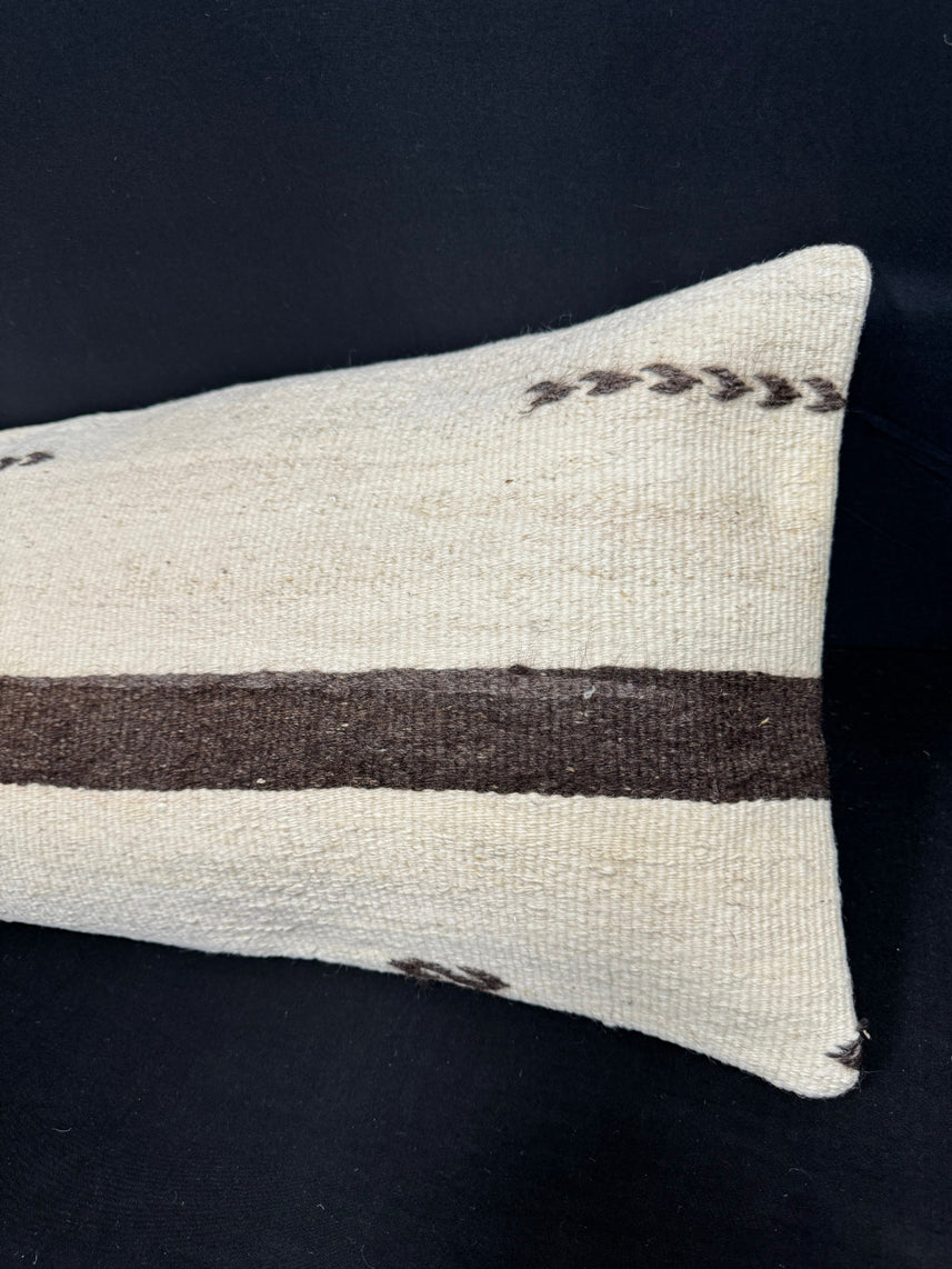Turkish Hemp Pillow Cushion Natural Beige Brown Cushion Cover 14x40 #30460