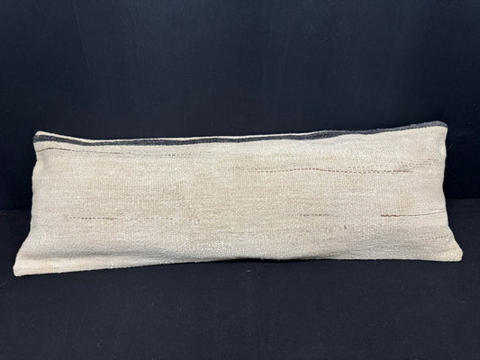 Turkish Hemp Pillow Cushion Natural Beige Black Cushion Cover 14x40 #30500