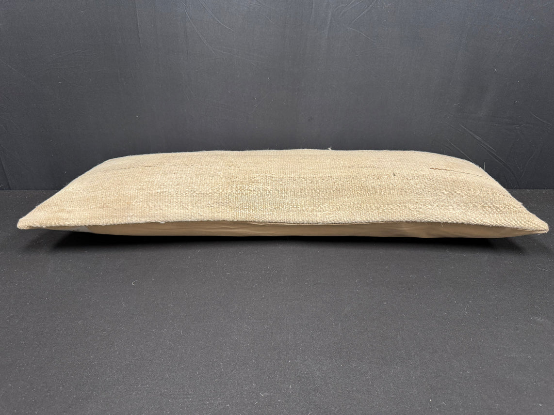 Turkish Hemp Pillow Cushion Natural Beige Black Cushion Cover 14x40 #30500