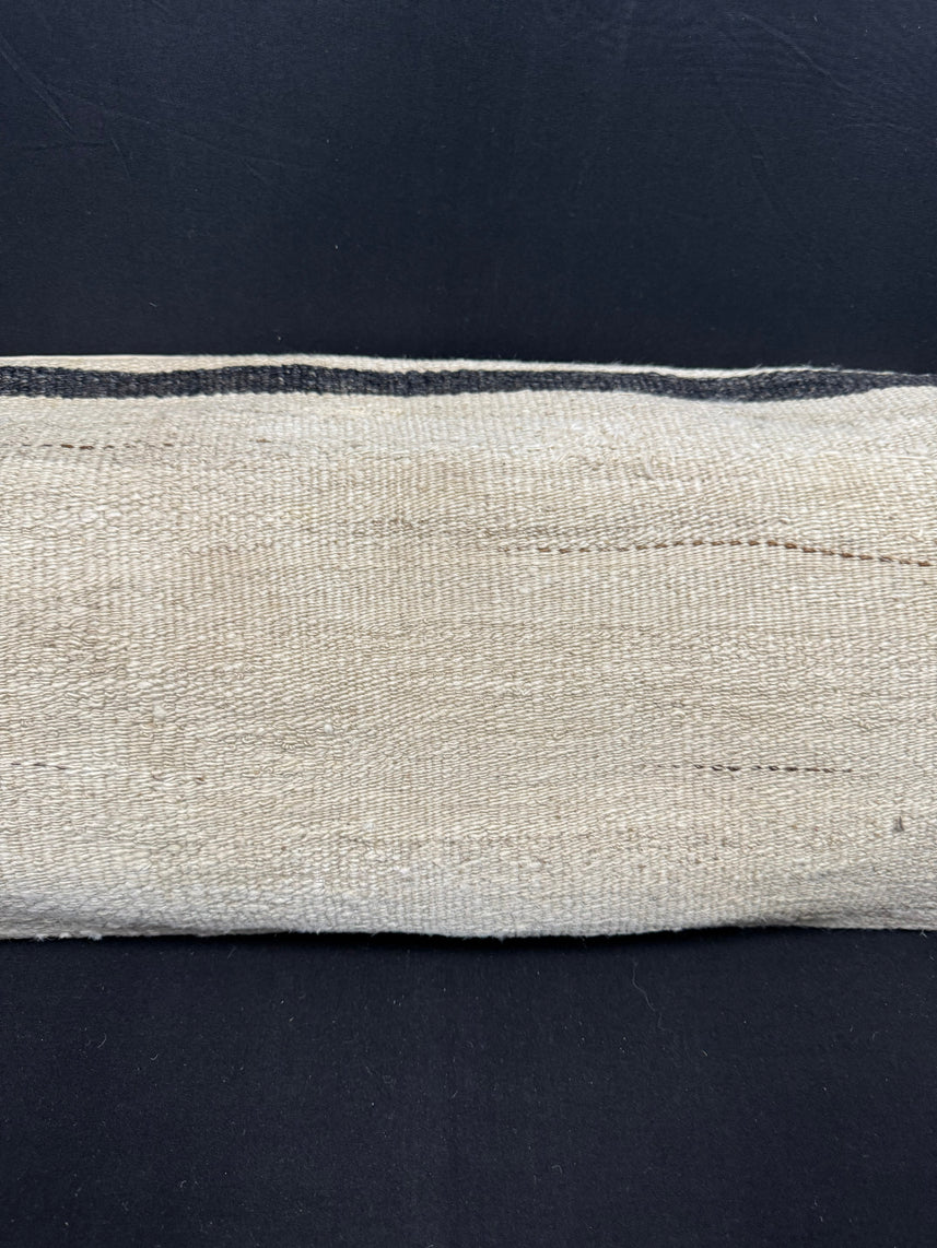 Turkish Hemp Pillow Cushion Natural Beige Black Cushion Cover 14x40 #30500
