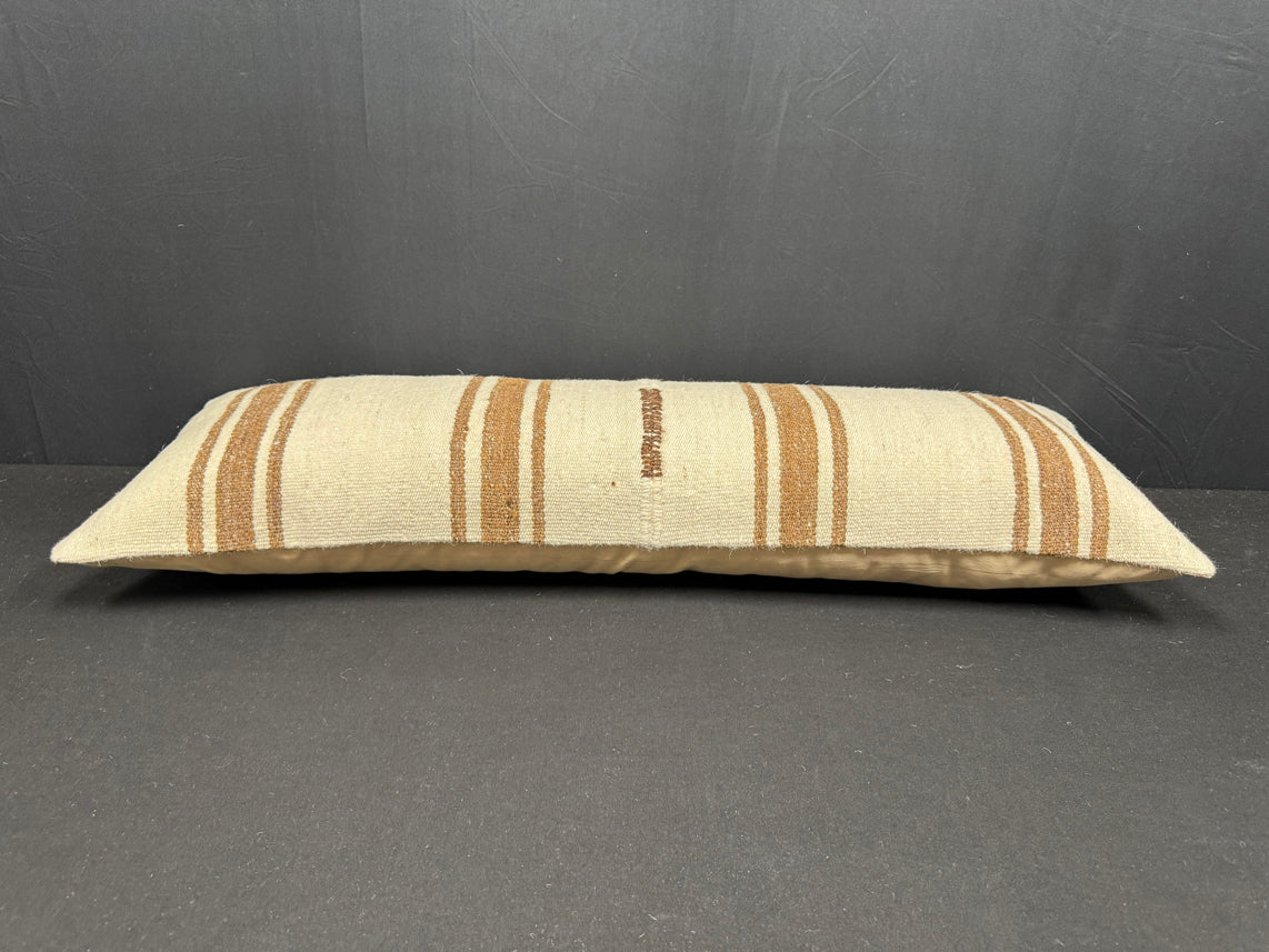 Turkish Hemp Pillow Cushion Natural Beige Brown Cushion Cover 14x40 #30494