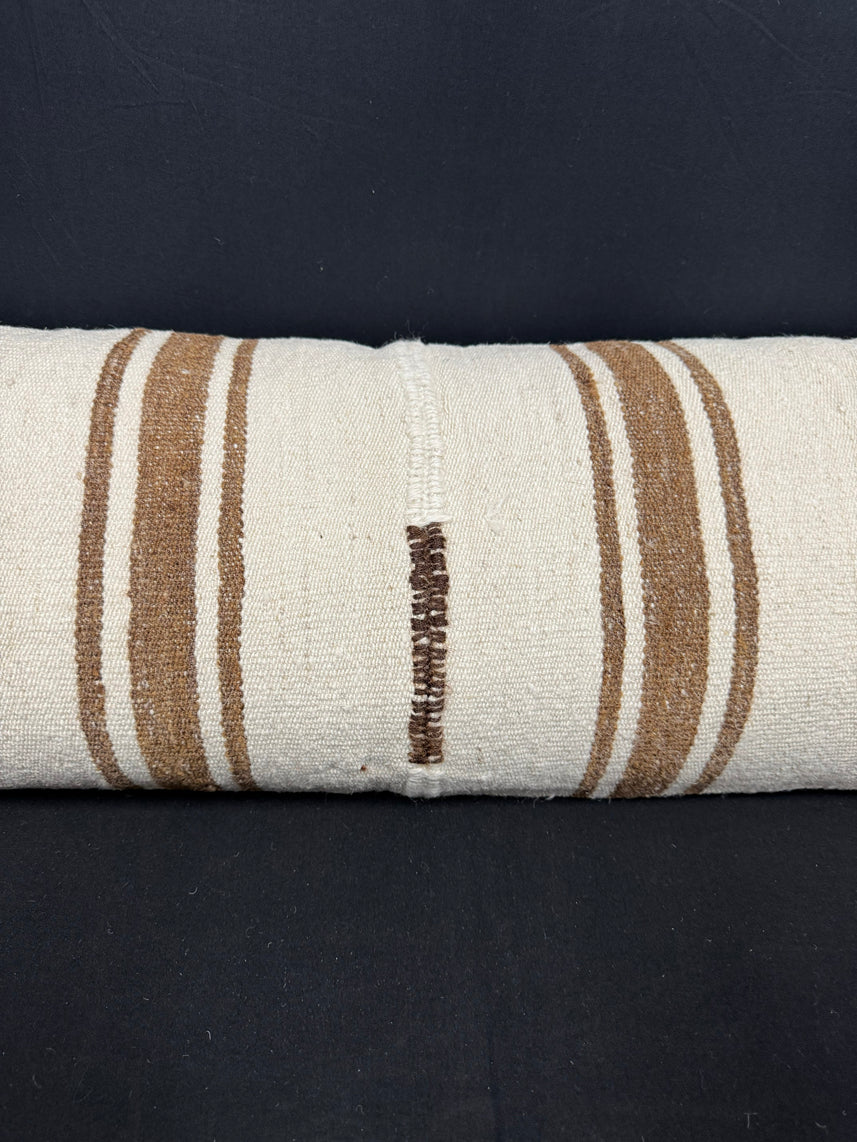 Turkish Hemp Pillow Cushion Natural Beige Brown Cushion Cover 14x40 #30494