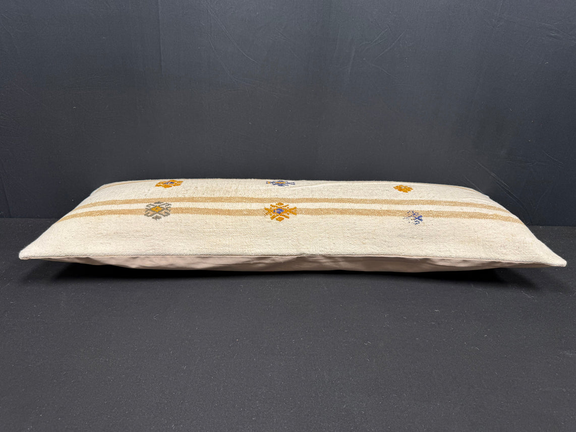 Turkish Hemp Pillow Cushion Natural Beige Brown Cushion Cover 14x40 #30495