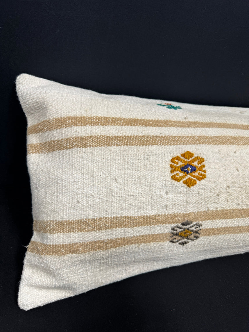 Turkish Hemp Pillow Cushion Natural Beige Brown Cushion Cover 14x40 #30495