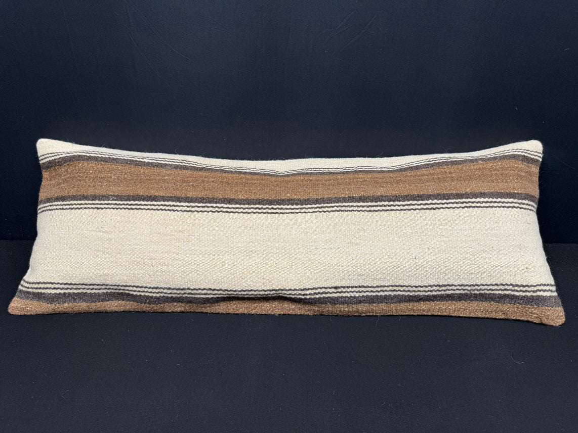 Turkish Hemp Pillow Cushion Natural Beige Brown Cushion Cover 14x40 #30513