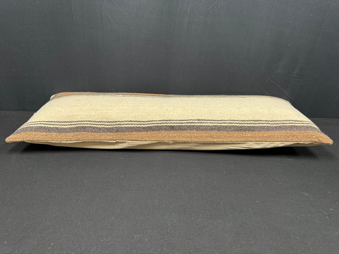 Turkish Hemp Pillow Cushion Natural Beige Brown Cushion Cover 14x40 #30513