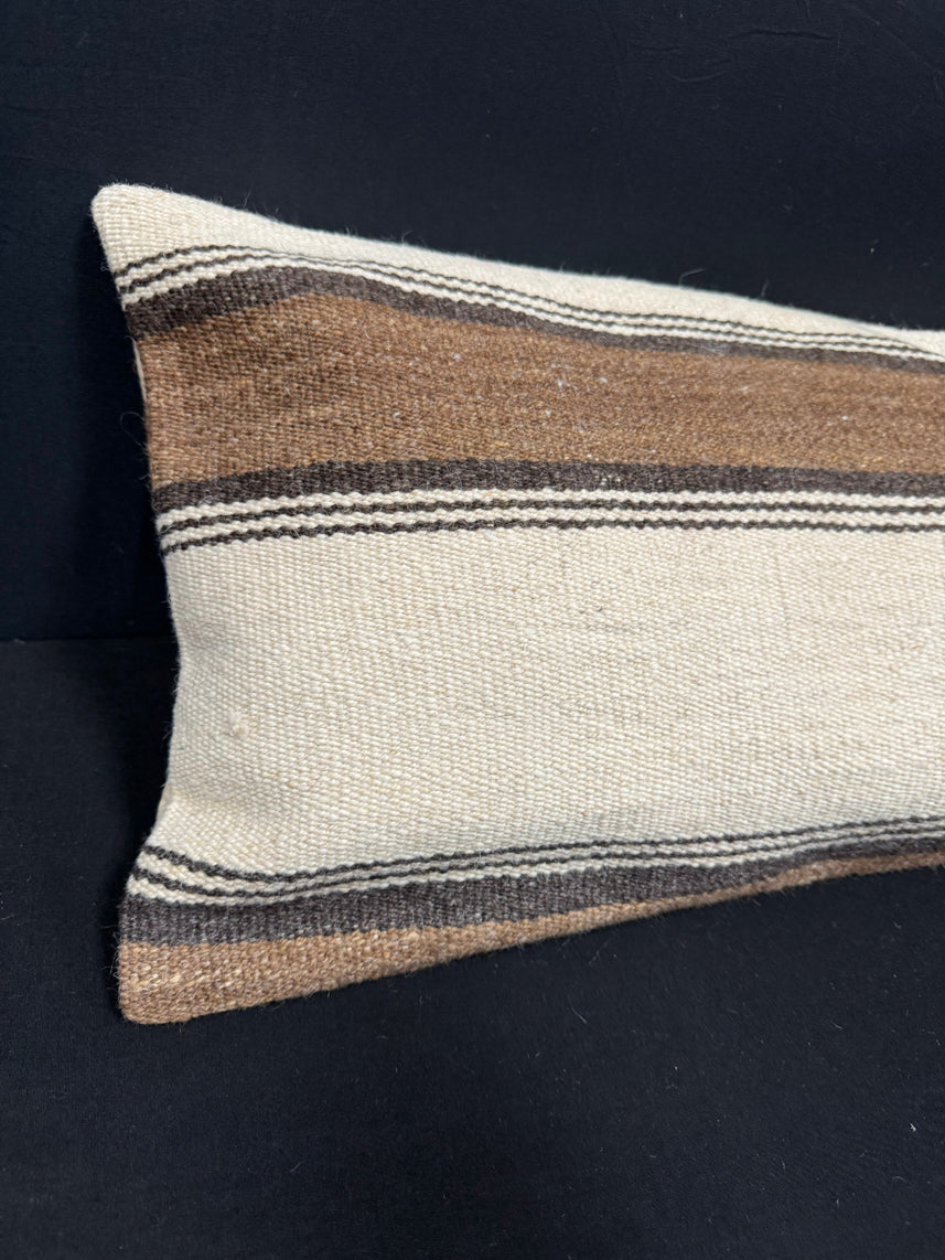 Turkish Hemp Pillow Cushion Natural Beige Brown Cushion Cover 14x40 #30513