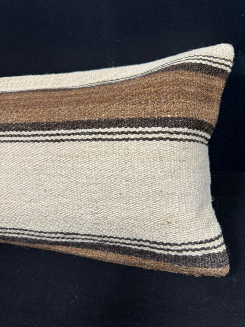Turkish Hemp Pillow Cushion Natural Beige Brown Cushion Cover 14x40 #30513