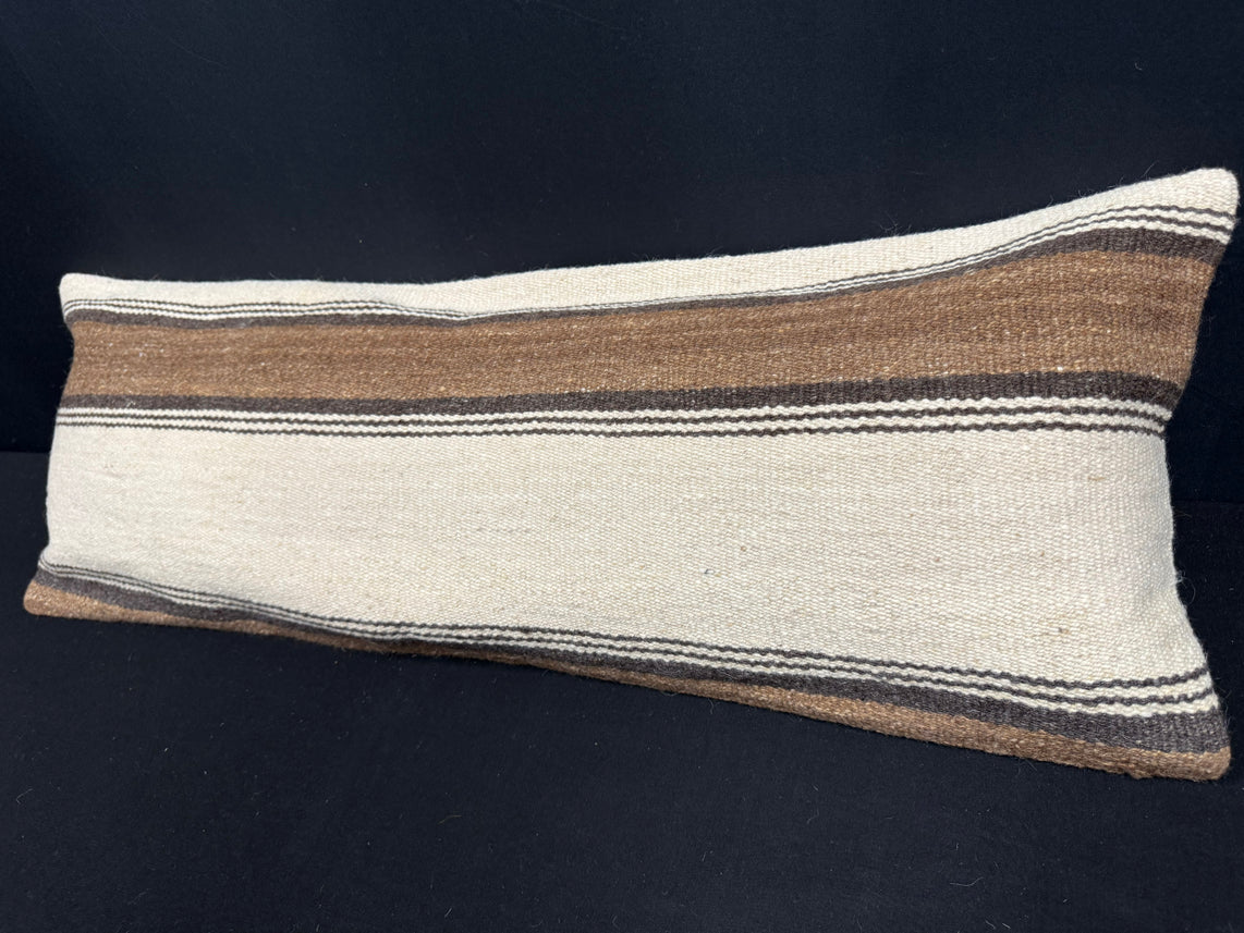 Turkish Hemp Pillow Cushion Natural Beige Brown Cushion Cover 14x40 #30513